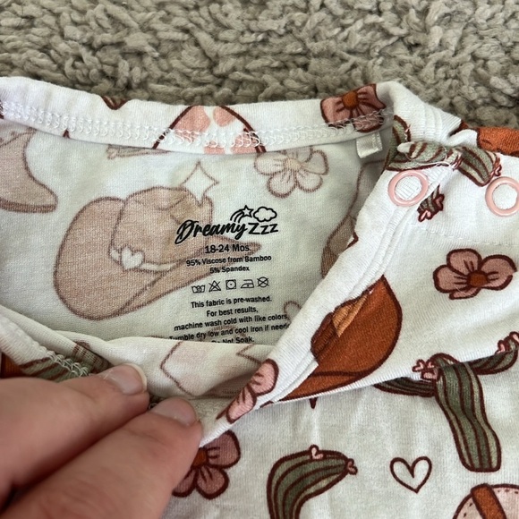 Dream Big Little Co Bamboo Dreamy Zzz Rodeo Western Bodysuit Twirl Dress - Picture 2 of 5